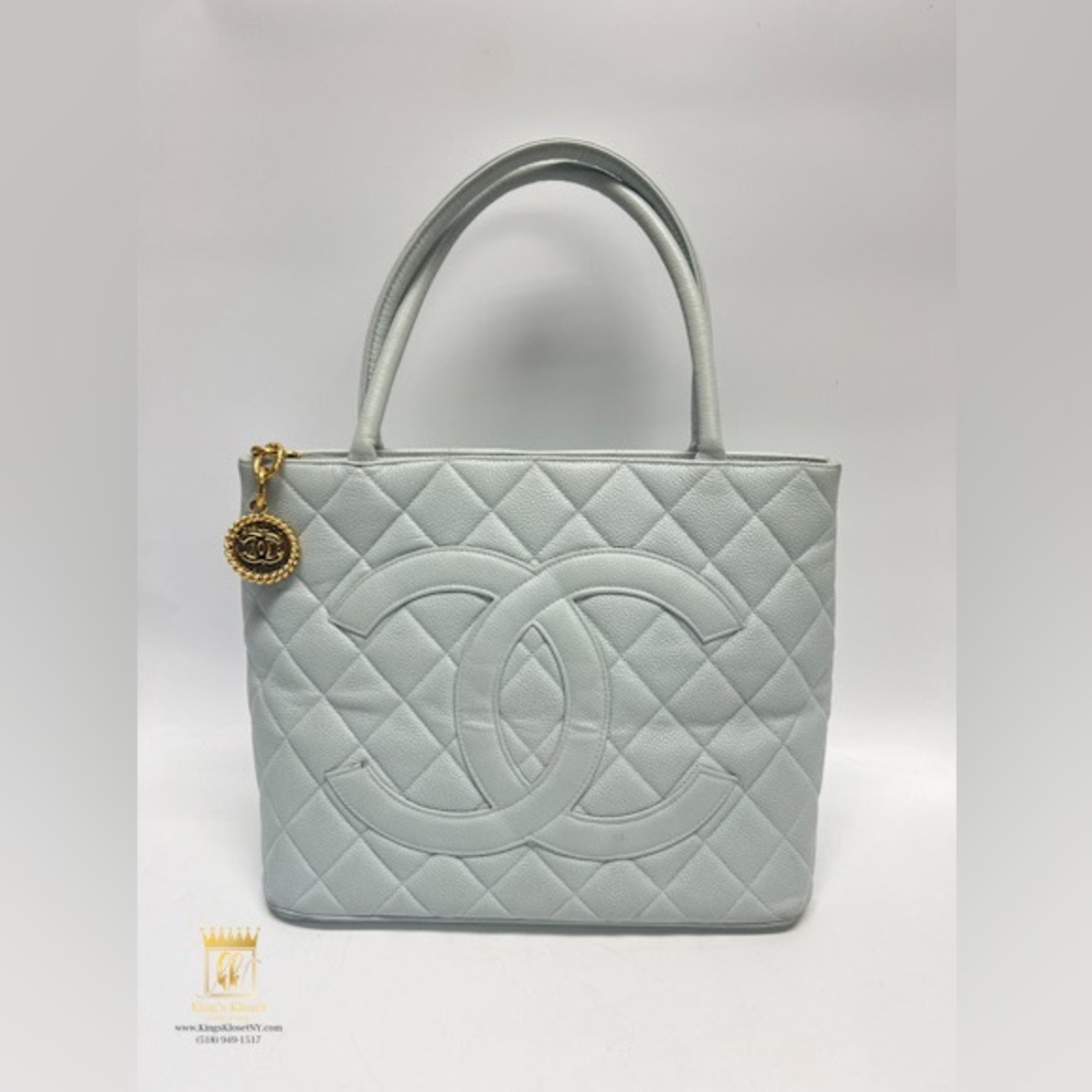 Chanel Light Blue Medallion Bag